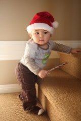 stairs and a candycane stairs and a candycane